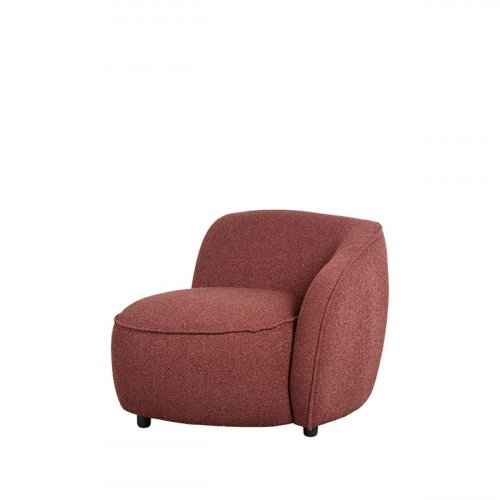 Right armchair "Livo" in red boucle