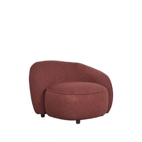 Right armchair "Livo" in red boucle