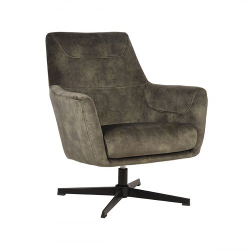 Sessel Toby 75x80x85 cm Jägervelours | Schwarzes Metall