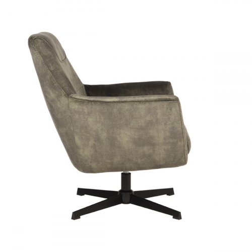 Sessel Toby 75x80x85 cm Jägervelours | Schwarzes Metall