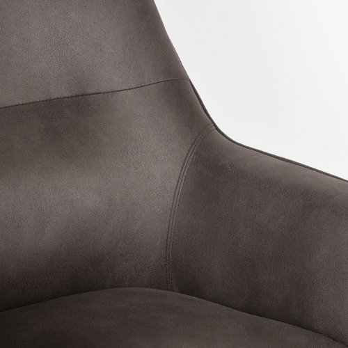 Sessel  "DOT" 76x75x90 cm  BRAUN-Mikrofaser | Schwarzes Metall