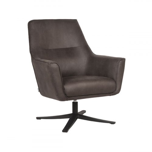 Sessel  "DOT" 76x75x90 cm  BRAUN-Mikrofaser | Schwarzes Metall