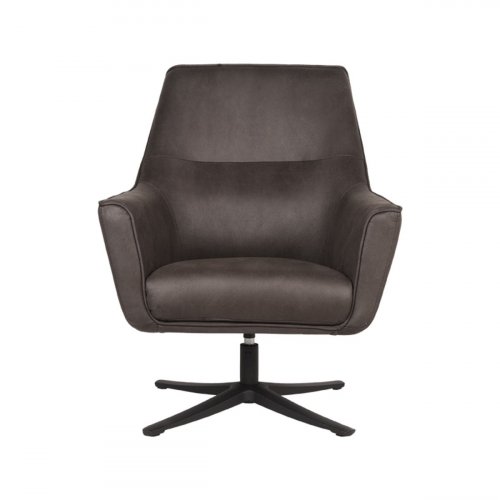 Sessel  "DOT" 76x75x90 cm  BRAUN-Mikrofaser | Schwarzes Metall