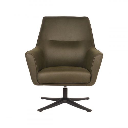 Sessel  "DOT" 76x75x90 cm Armee Mikrofaser | Schwarzes Metall