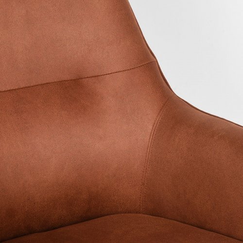 Sessel  "DOT" 76x75x90 cm Cognac-Mikrofaser | Schwarzes Metall