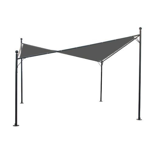 Terrace covering "Festa" 4m x 4m in black made of aluminum and polyester