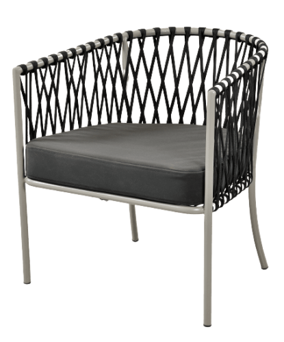 FRANCESCA Armchair With Metal Frame And Cord 63X69X71H