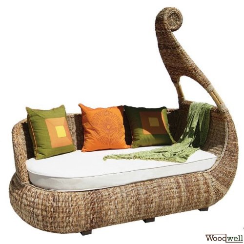 "Gondola" Sofa aus Abacá von einzigartigem Design