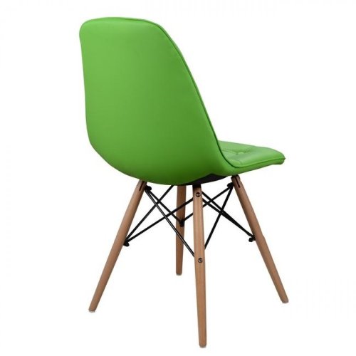 Stuhl inspiriert Design Eames , Esszimmmerstuhl, kunstleder PU, grün, Woodwell