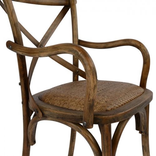 Bistrostuhl- Esszimmerstuhl-Designer Stuhl-Armlehnstuhl aus Holz | In Braun