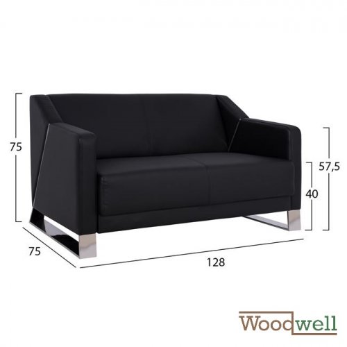 "Kizzy" 2-Sitzer Sofa, in Schwarz