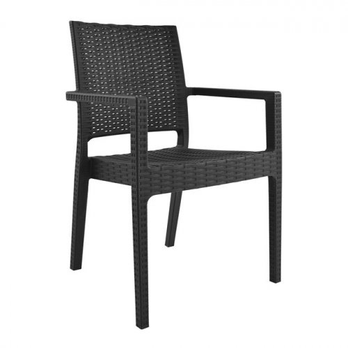 Stuhl aus Polypropylen mit Armenlehnen in Grau 57x55,5x89cm