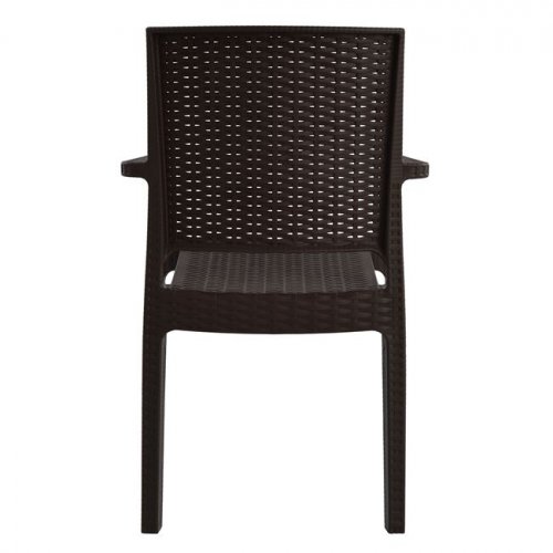 Stuhl aus Polypropylen mit Armenlehnen in Braun 57x55,5x89cm