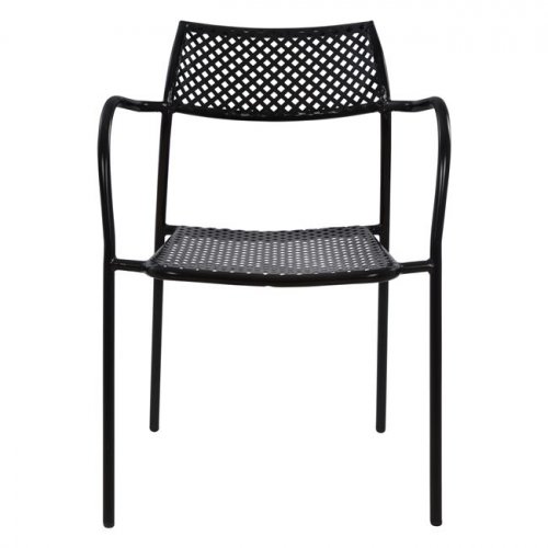 Schwarzer Metallstuhl 55 x 58 x 76,5 cm.