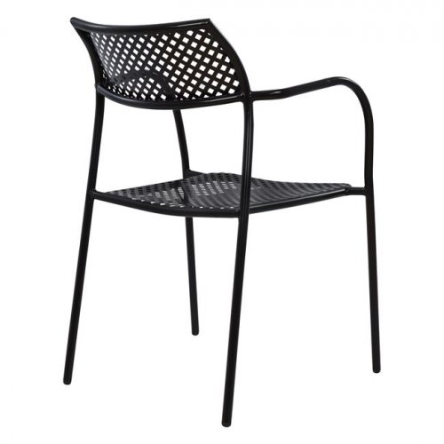 Schwarzer Metallstuhl 55 x 58 x 76,5 cm.