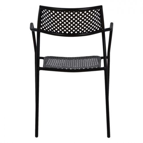 Schwarzer Metallstuhl 55 x 58 x 76,5 cm.