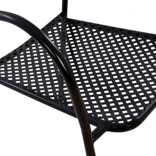 Schwarzer Metallstuhl 55 x 58 x 76,5 cm.