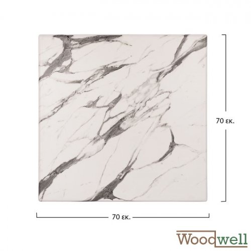 Werzalit tabletops buy cheap | Table top "White Marble" 70x70 cm