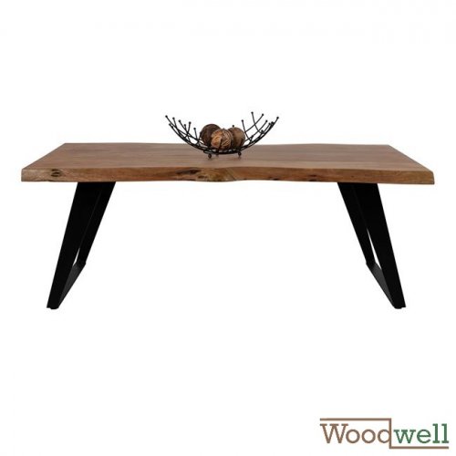 Tisch aus massivem Akazienholz 118x59,5x47 cm | Baumstamm Möbel