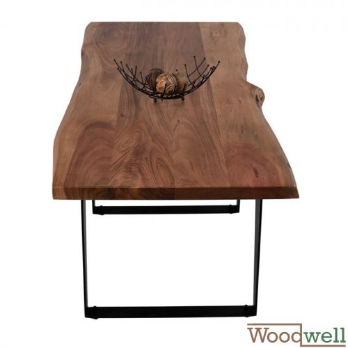 Tisch aus massivem Akazienholz 118x59,5x47 cm | Baumstamm Möbel