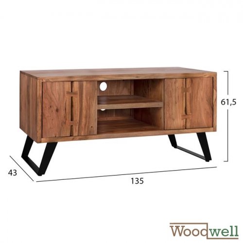 Sideboard FANCI aus massivem Akazienholz in Naturfarbe | Baumstamm Möbel