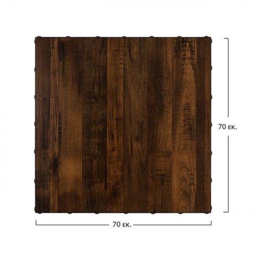 Melamin 32 mm Tischplatten mit Bronze Applikationen günstig kaufen | Tischplatte in "Wallnuss" 70x70 cm