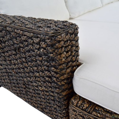 Handgefertigte Sofaecke Bamboo ROCKY II mit 4 Sitzen und Tisch