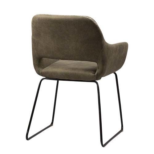 Sessel "Madison" aus Kunstleder in braun mit Metallbeinen