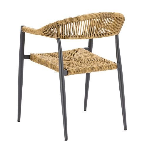 Outdoor Sessel "Jonah" aus Aluminium und Seilgeflecht in natürlich beige 56,6x79x69cm