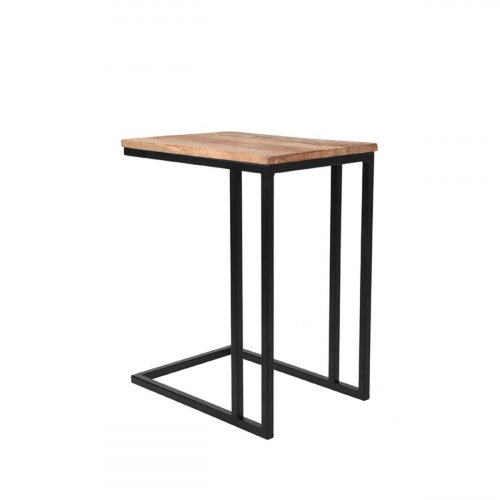 Laptoptisch Move 35x50x61 cm Raues Mangoholz | Schwarzes Metall