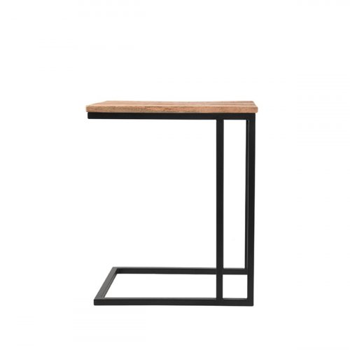 Laptoptisch Move 35x50x61 cm Raues Mangoholz | Schwarzes Metall