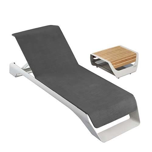 Sun lounger "Onda" made of white aluminum frame