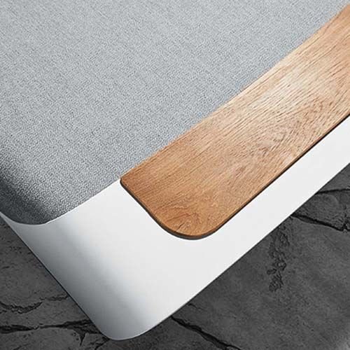 Outdoor Lounge Set "Onda" 4-teilig aus grauem Kunstleder und weißem Aluminiumrahmen