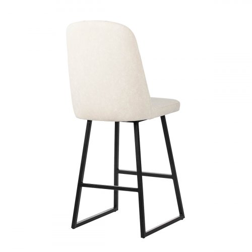 Barhocker "Melody" aus weißem Kunstleder und Metallgestell