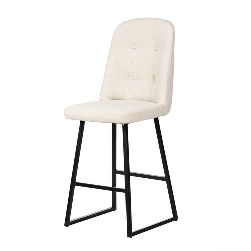 Barhocker "Melody" aus weißem Kunstleder und Metallgestell