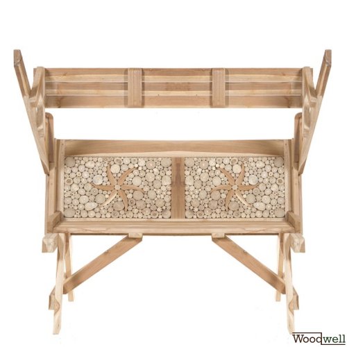 Magic garden bench with conversion to a table-bench combination