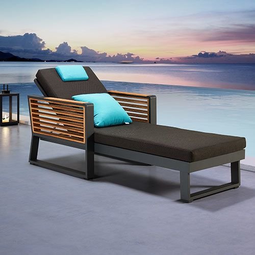 Sonnenliege Sunlounge "New York" in anthrazit Aluminium