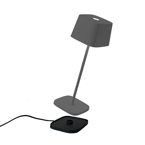 Tischlampe "Ofelia" aus Aluminium in Anthrazit 29cm Höhe