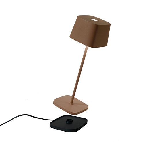 Tischlampe "Ofelia" aus Aluminium in braun 29cm Höhe