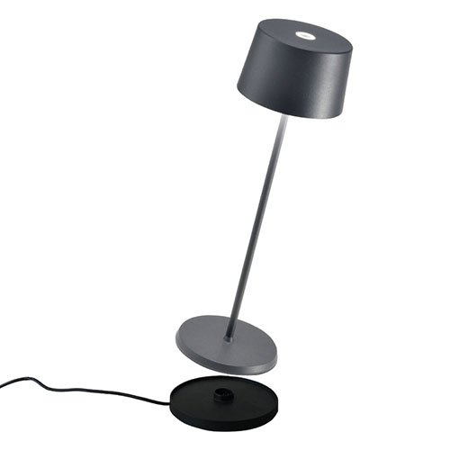 Tischlampe "Olivia" aus Aluminium in Anthrazit 35 cm Höhe