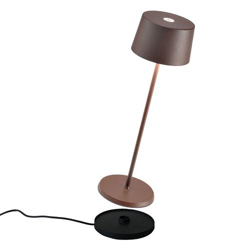 Tischlampe "Olivia" aus Aluminium in braun 35 cm Höhe