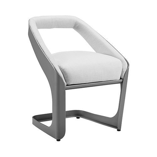 Outdoor Esstisch Set "Onda" 7-teilig aus grauem Aluminiumrahmen und Teakholz