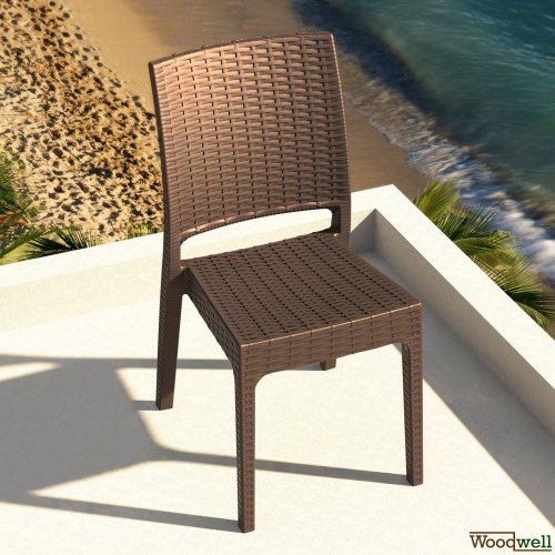 Polyrattan-Gartenstuhl Florida I XXL - Bistrostuhl aus Kunststoff mit Einer max. Belastbarkeit von: 160 kg I erhältlich Braun