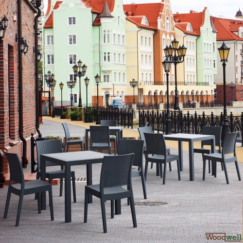 Polyrattan-Gartenstuhl Florida I XXL - Bistrostuhl aus Kunststoff mit Einer max. Belastbarkeit von: 160 kg I erhältlich Grau