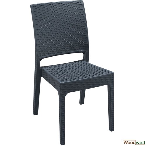 Polyrattan-Gartenstuhl Florida I XXL - Bistrostuhl aus Kunststoff mit Einer max. Belastbarkeit von: 160 kg I erhältlich Grau