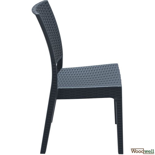 Polyrattan-Gartenstuhl Florida I XXL - Bistrostuhl aus Kunststoff mit Einer max. Belastbarkeit von: 160 kg I erhältlich Grau