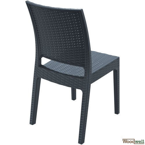 Polyrattan-Gartenstuhl Florida I XXL - Bistrostuhl aus Kunststoff mit Einer max. Belastbarkeit von: 160 kg I erhältlich Grau