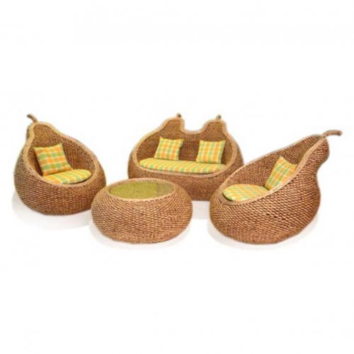 Sofa Garten Set "Pear" aus Rattan