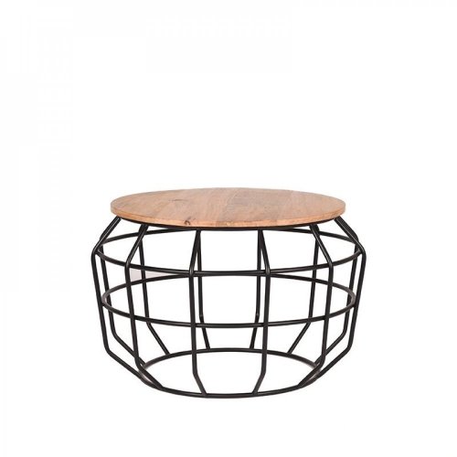Beistelltisch PIXEL aus natur Mangoholz 56x56x38 cm | Baumstamm Möbel