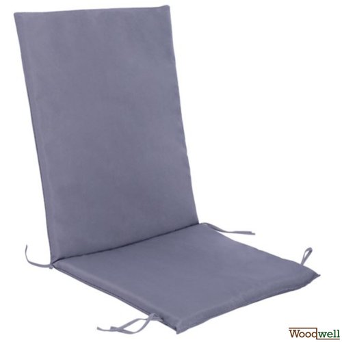 Polyester-Aquarell-Stoffkissen mit Rückenlehne für Außenstühle in Grauton.